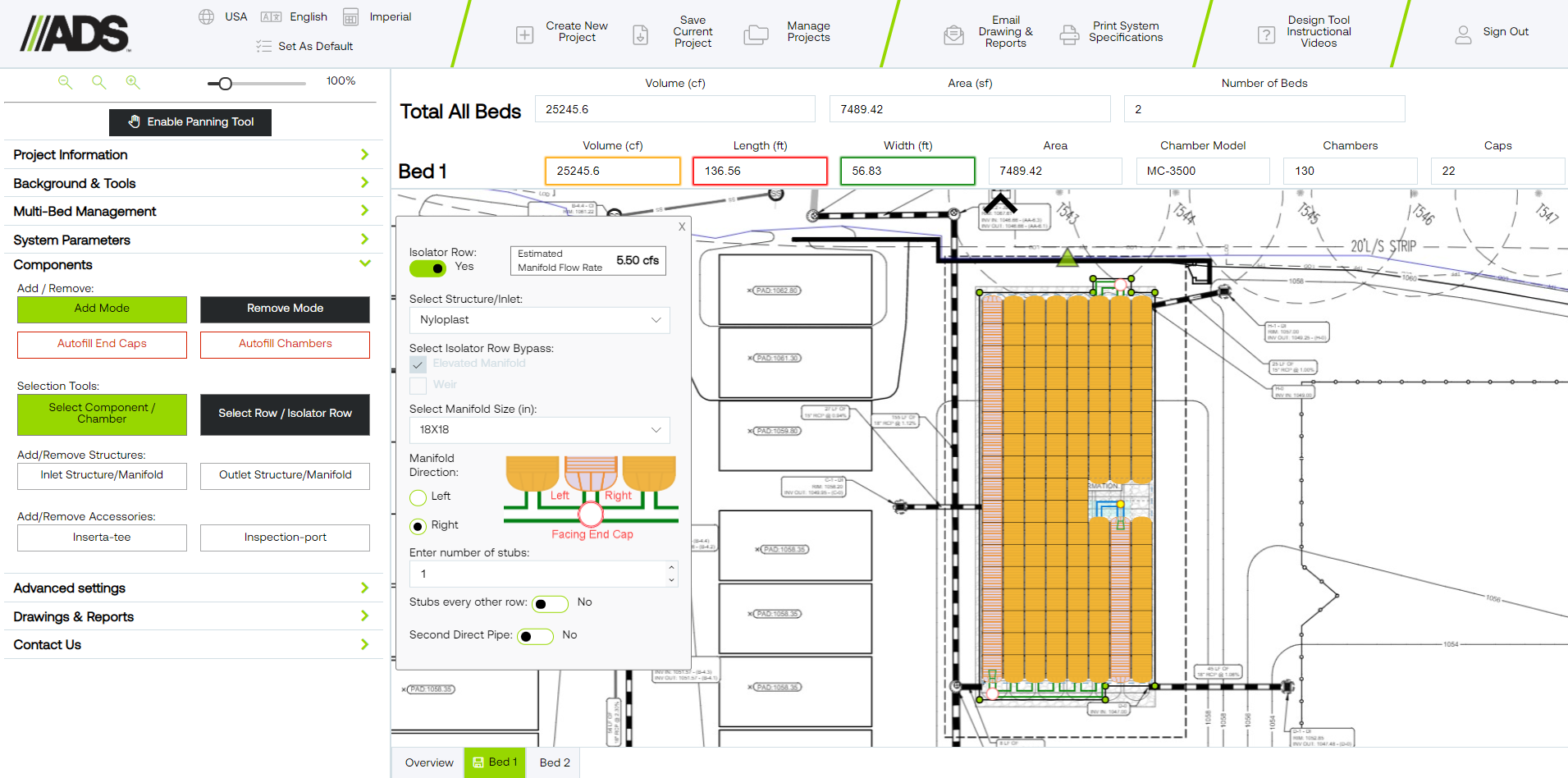 StormTech Design tool screenshot