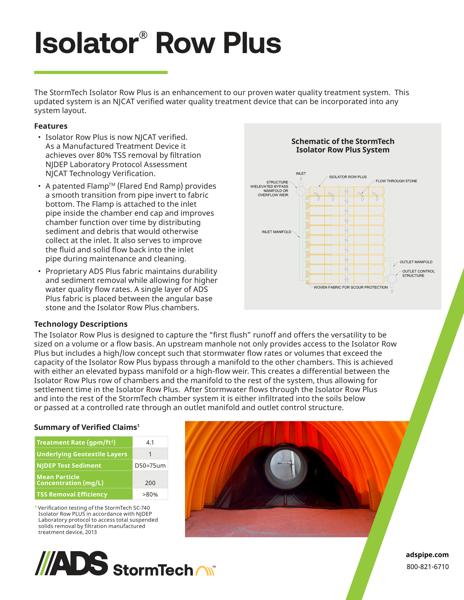 Isolator Row Plus StormTech Product Sheet