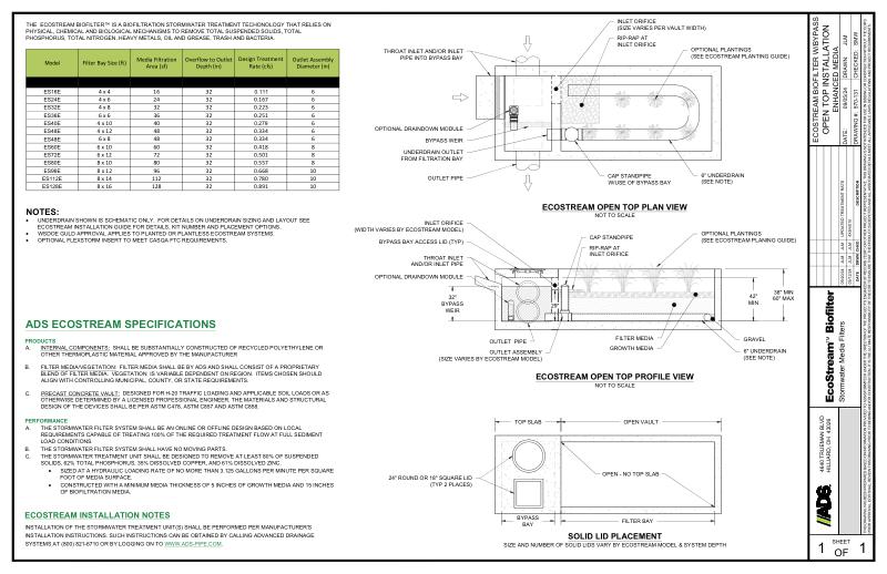 EcoStream Open Planted with Bypass WA DOE Standard Detail