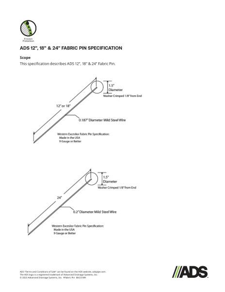 12", 18" & 24" Fabric Pin Geosynthetic Specification