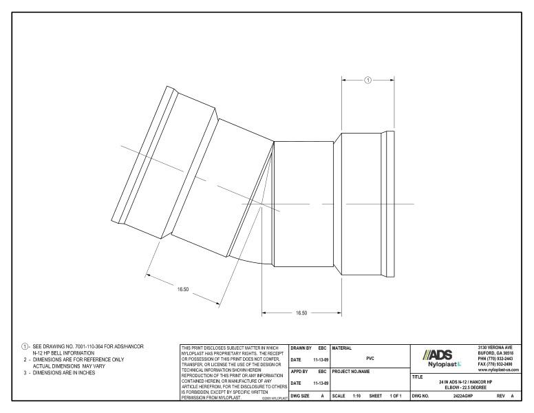 24" HP Elbow - 22.5 Degree Nyloplast Detail
