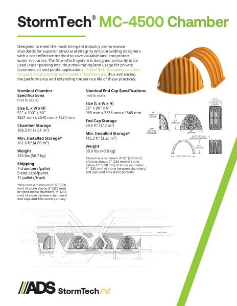 MC-4500 StormTech Product Sheet