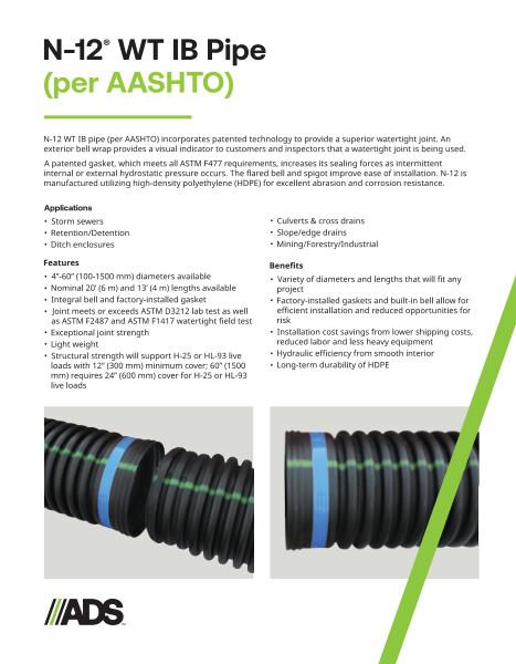 N-12 WT IB (per AASHTO) Product Sheet