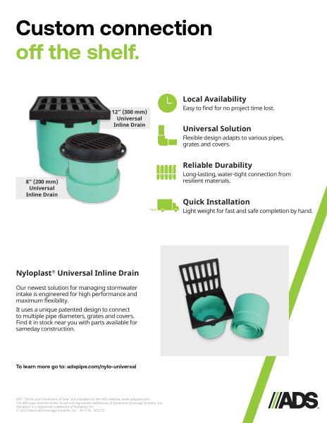 Nyloplast Universal Inline Drain Information Sheet