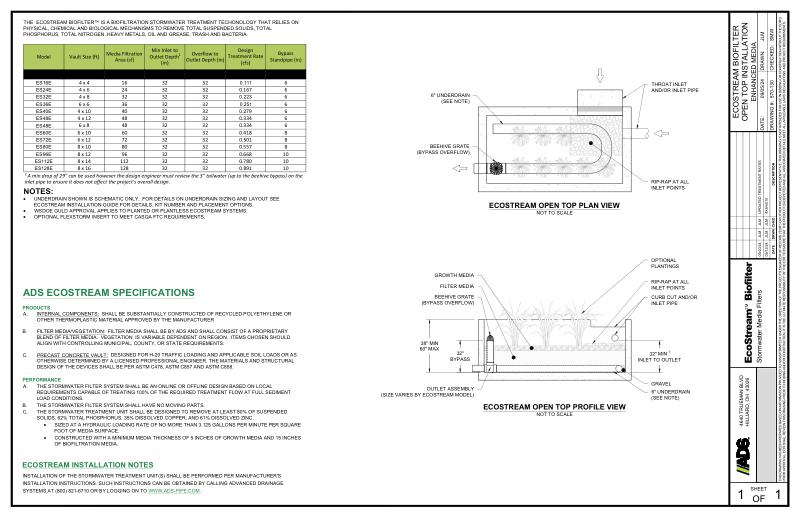 EcoStream Open Planted WA DOE Standard Detail