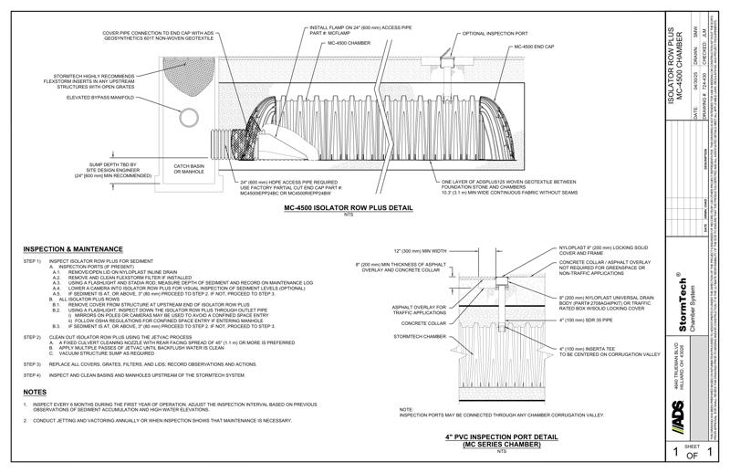 MC-4500 StormTech Isolator Row Plus Profile