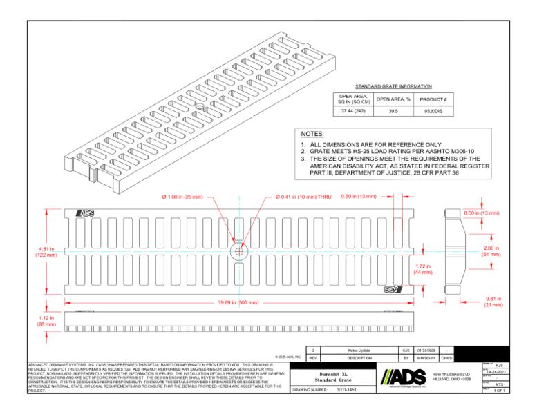 1451 Duraslot XL Standard Grate