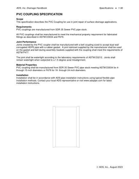 PVC Coupling Specification