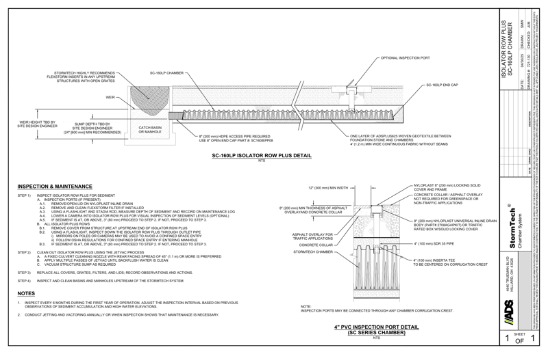 SC-160LP StormTech Isolator Row Plus Profile