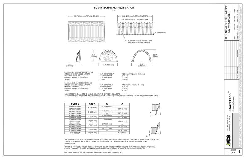 SC-740 StormTech Technical Specification