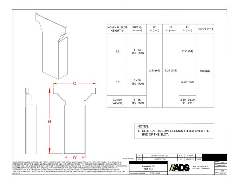 1413B Duraslot XL Slot Cap