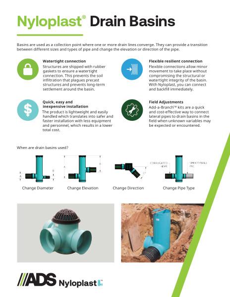 Nyloplast Drain Basin Product Sheet