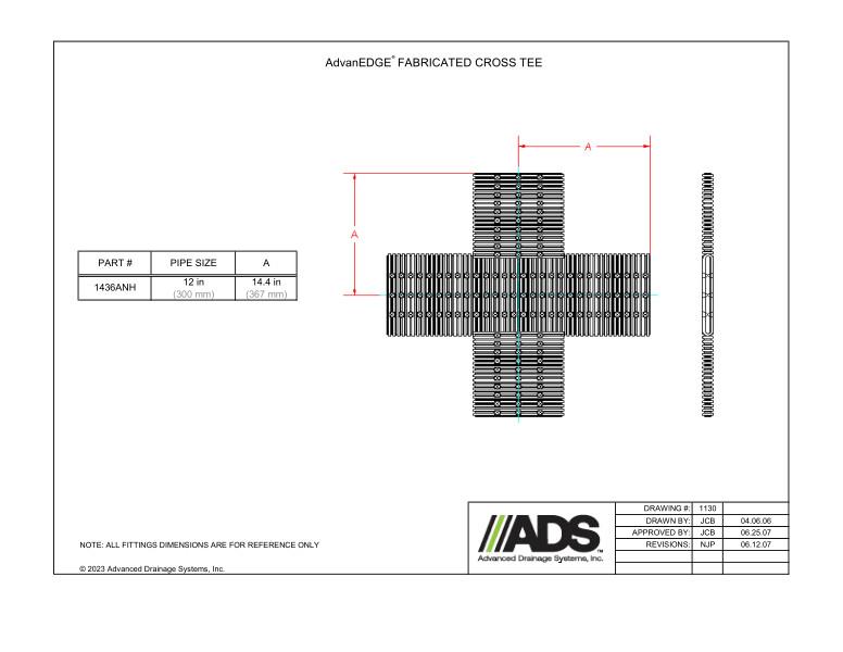 12" AdvanEdge Fabricated Cross Tee (AdvanEdge Fittings)