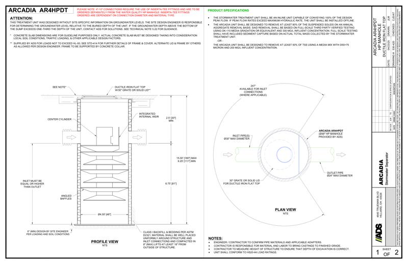 Arcadia 4 HP Manhole DI Flat Top Detail