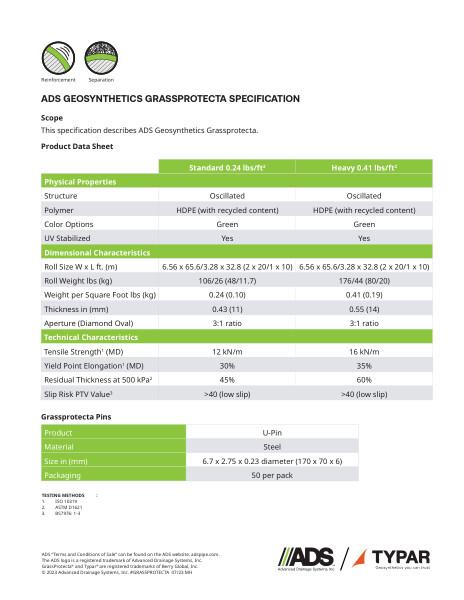 Grassprotecta Geosynthetic Specification