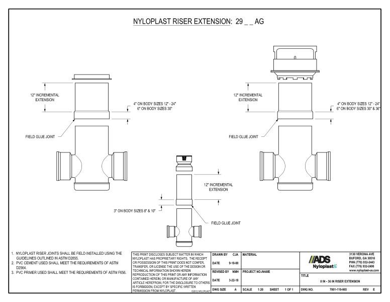 8" - 30" Riser Extension Nyloplast Detail