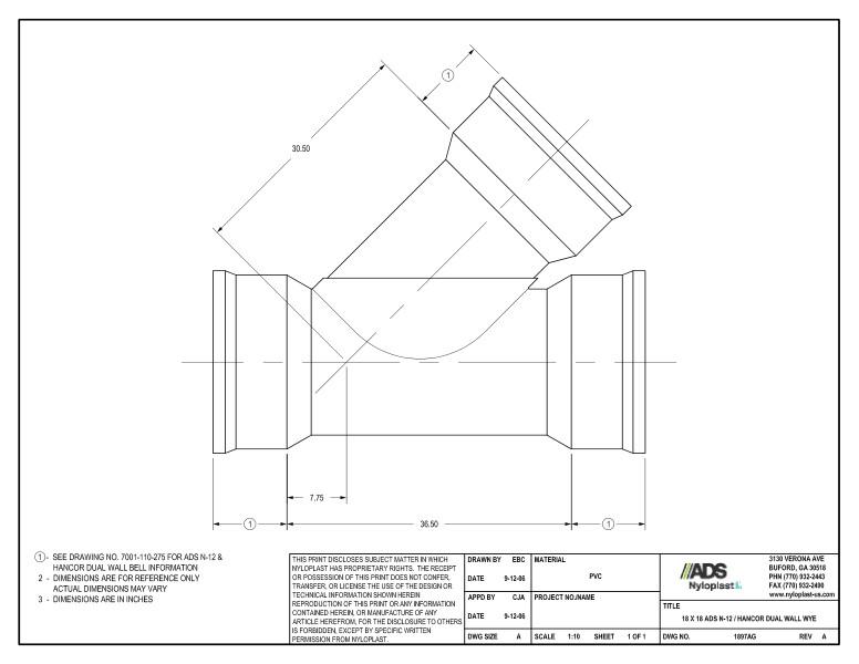 18 x 18 N-12 Dual Wall Wye Nyloplast Detail