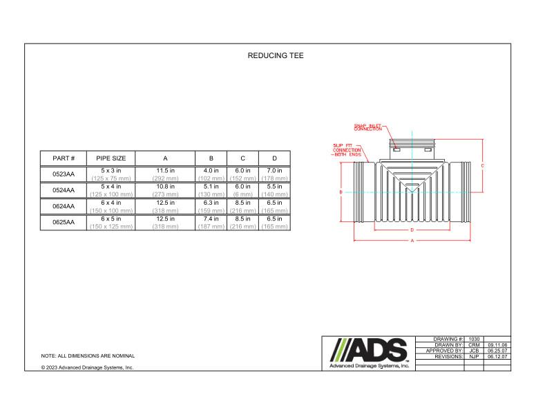 Single Wall Reducing Tees (HDPE Single Wall Fittings)