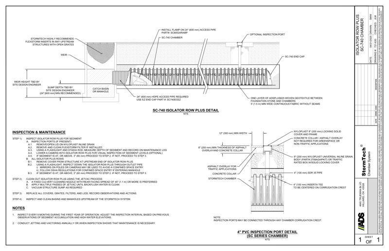 SC-740 StormTech Isolator Row Plus Profile