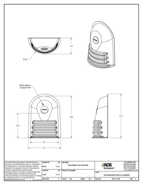 Nyloplast Envirohood for Flat Concrete Structures - Outlet Size up to 24" Detail