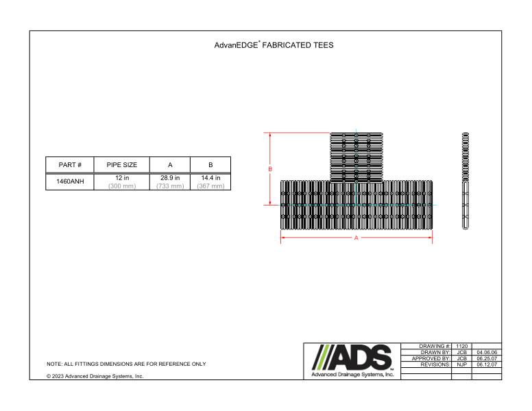 12" AdvanEdge Fabricated Horizontal Tee (AdvanEdge Fittings)