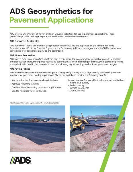 Geosynthetics for Pavement Applications Product Sheet