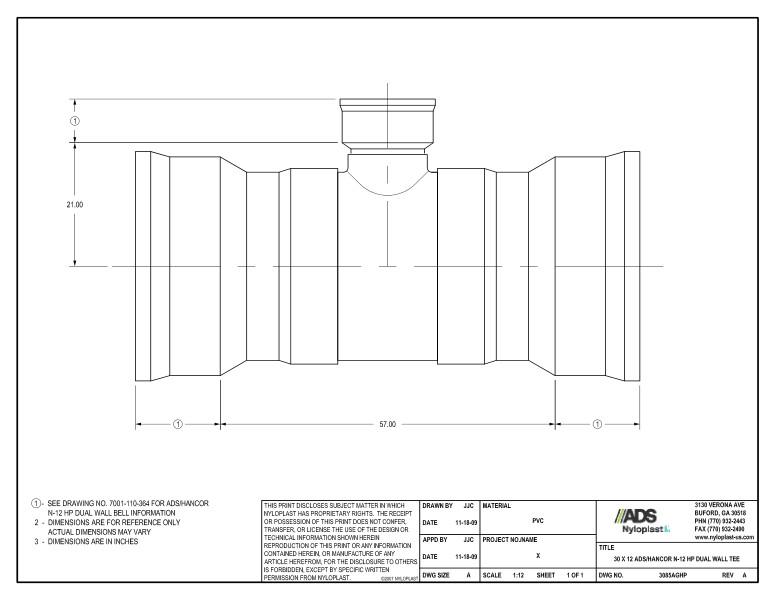 30 x 12 HP Tee Nyloplast Detail