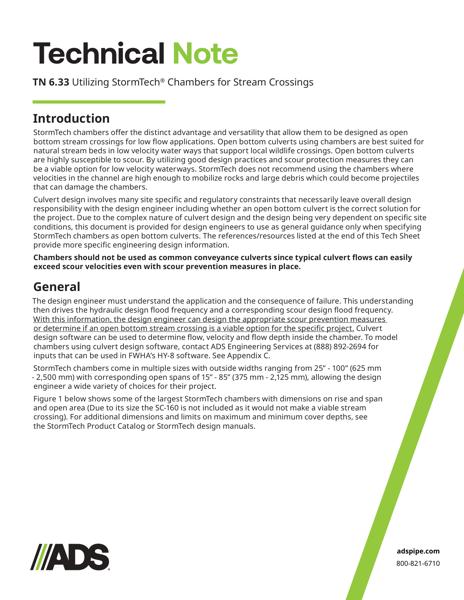 TN 6.33 Utilizing StormTech Chambers for Stream Crossings