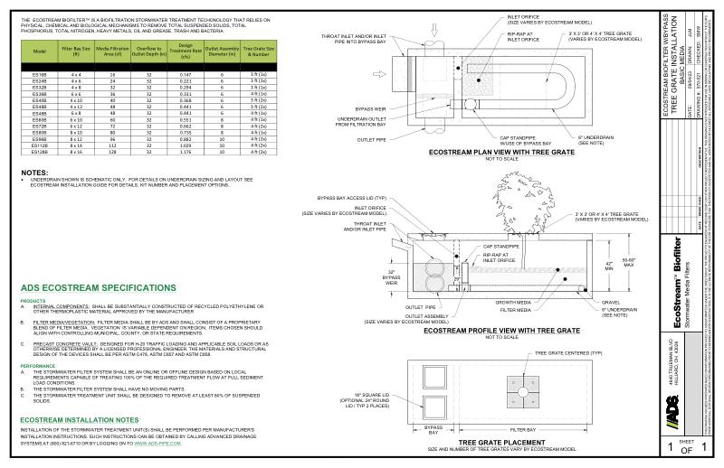 EcoStream with Bypass Solid Lid NJCAT Standard Detail