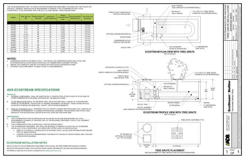 EcoStream Tree Grate with Bypass WA DOE Standard Detail