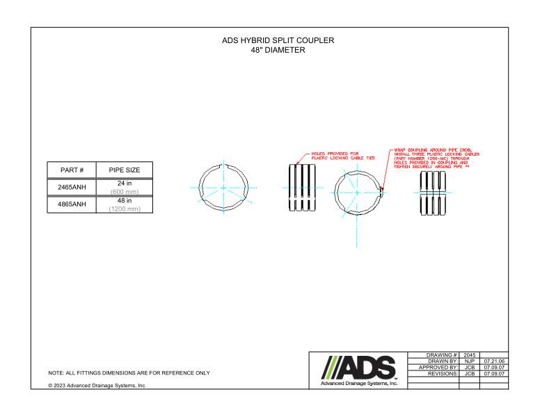 48" Hybrid Split Coupler (HDPE Dual Wall Couplers Fittings)